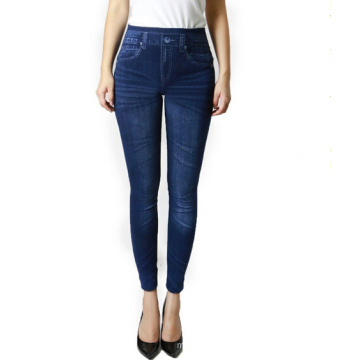 De alta calidad de las mujeres Spandex Skinny Jeans doblar polainas (SR8210)